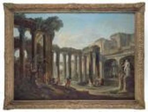 Ruines Romaines Animees De Personnages by Giovanni Niccolo Servandoni
