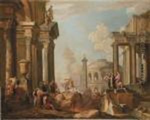 Capriccio Con Architetture E Marco Curzio Che Si Getta Nella Voragine