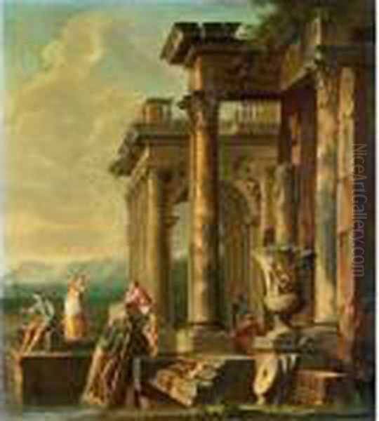 Capriccio Architettonico Con Rovine E Soldati - view 1