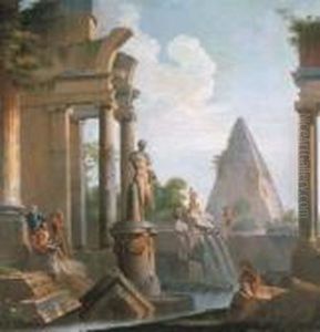 A Capriccio Of Classical Ruins With The Pyramid Of Cestius