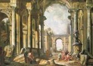 A Capriccio Of Classical Ruins With Belisarius Begging At Theentrance To Constantinople