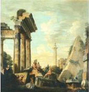 Architectural Capriccio With Trajan's Column And The Pryamid Of Cestius