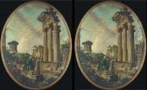 Figures Amongst Ruins by Giovanni Niccolo Servandoni