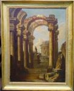 Capriccio Of Roman Ruins by Giovanni Niccolo Servandoni