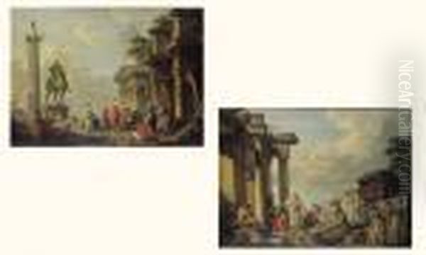 - Caprice Architectural Avec Le Temple De Vesta A Tivoli - view 1