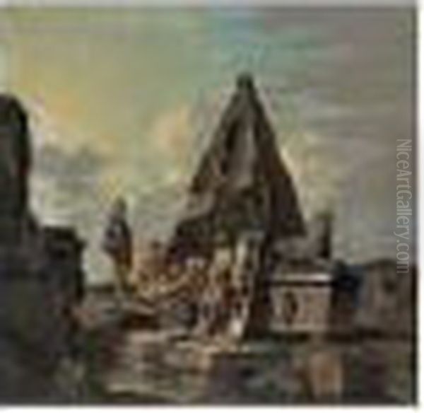 Figures By A Capriccio Of Classical Ruins, Including The Pyramid Of Caius Cestius - view 1
