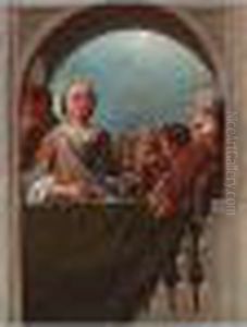 Elegant Figures On A Balcony