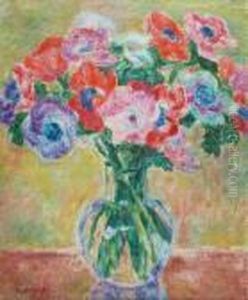 Anemony W Szklanym Wazonie Anemony W Szklanym Wazonie