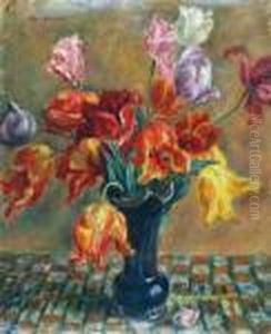 Tulipany W Niebieskim Flakonie, Ok.1926 by Jozef Pankiewicz