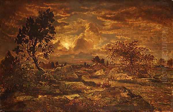 Sunset near Arbonne ca 1860 - view 1