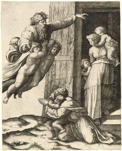 God appearing to Noah by Marcantonio Raimondi