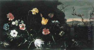 Flowers and Frogs by Giuseppe Recco