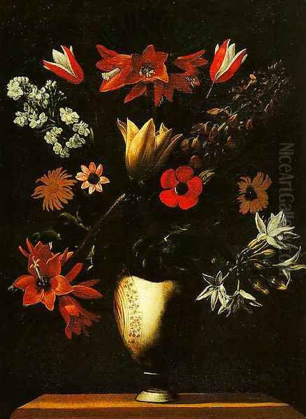 Vase with Crown Imperial Tulips and Anemones - view 1