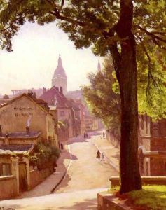 La Rue De L'abreuvoir A Montmartre by Alfred Renaudin
