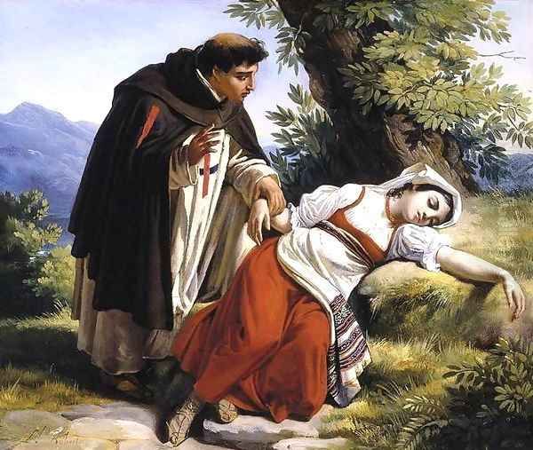 Young Monk Waking a Roman Peasant Girl 2 - view 1