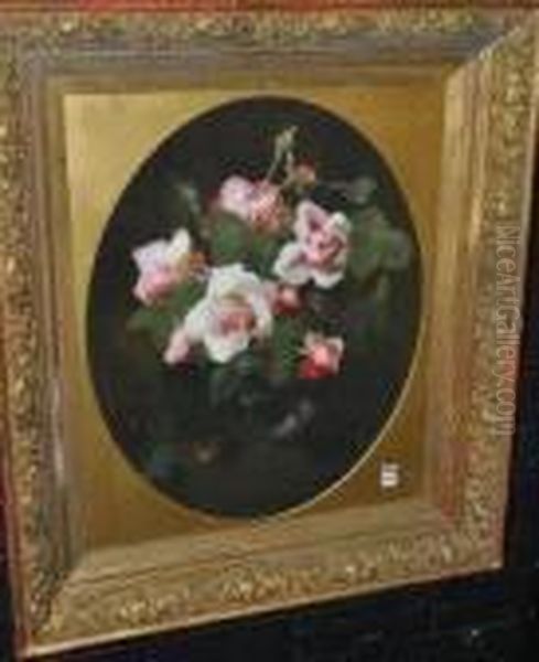 Still Life Of White & Pink Roses - view 1