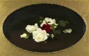A Still Life Of Red And Yellow Roses by James Stuart Park