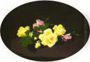 Still Life With Pink And Yellow Roses by James Stuart Park