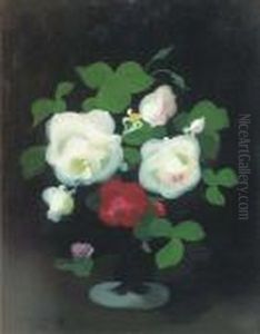 Still Life Of Roses In A Vase by James Stuart Park