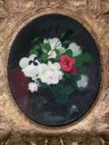 A Still Life Of Red And White Roses by James Stuart Park