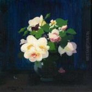 A Still Life Of Yellow Roses by James Stuart Park