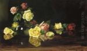 Yellow And Pink Roses by James Stuart Park