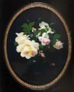 A Still Life Of Yellow And Pink Roses by James Stuart Park