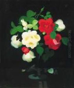 Still Life With Red And White Roses by James Stuart Park