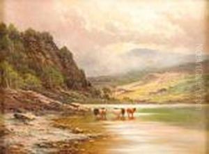 Paesaggio Di Loch Lomand Con Mucche Al Pascolo by Henry Hillier Parker