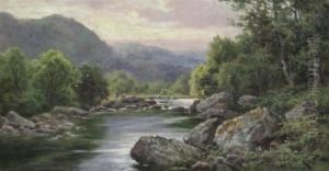 Anglers On A Riverbank by Henry Hillier Parker