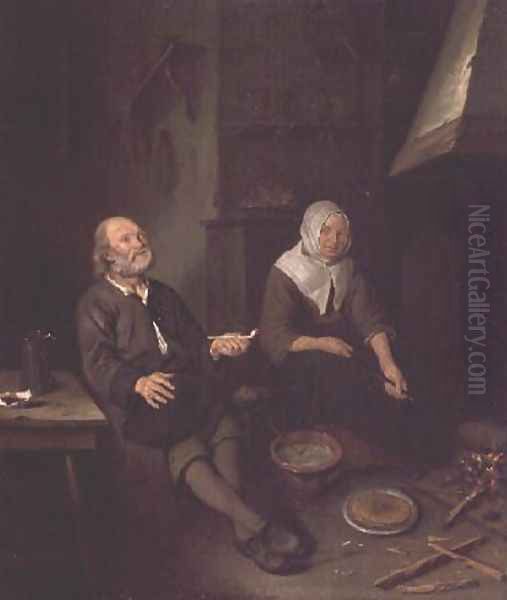 Elderly Couple in their Kitchen - view 1
