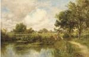 A Fishing Party, With Haymakers Beyond by Henry Hillier Parker