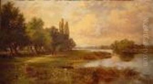 A Stroll Along The Banks Of The River by Henry Hillier Parker