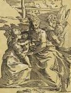 Virgin And Child With Saints by Girolamo Francesco Maria Mazzola (Parmigianino)