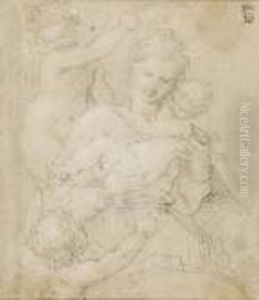 The Virgin With Child And St John The Baptist by Girolamo Francesco Maria Mazzola (Parmigianino)
