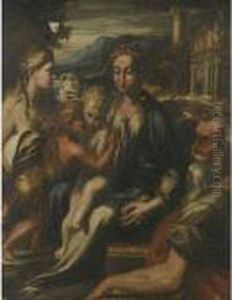 Madonna With Child, St. Zachary, Mary Magdalene And St. John The Baptist by Girolamo Francesco Maria Mazzola (Parmigianino)