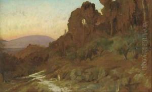 On the slopes of Subasio, near Carceri by Sir William Blake Richmond