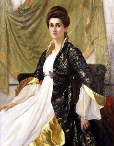 Portrait of Mrs Ernest Moon nee Emma de Villiers Lamb 1888 by Sir William Blake Richmond