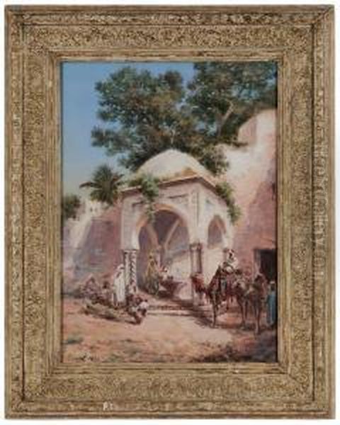 Caravan Of Arabs At A Well - view 1
