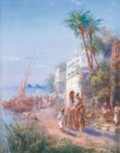 Foule Au Bord Du Nil