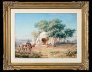 Arabs At Caravanserai by Paul Pascal
