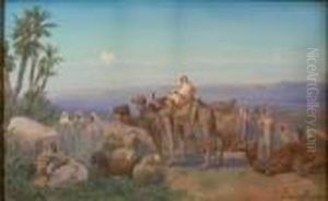 Bedouins In An Encampment by Paul Pascal