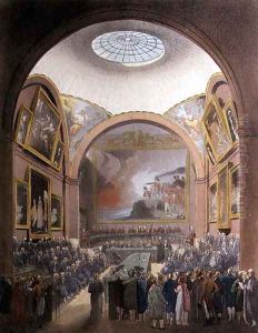 The Common Council Chamber, Guildhall, from The Microcosm of London, engraved by J. Black fl.1791-1831 pub. by Rudolph Ackermann 1764-1834 1808 by T. Rowlandson & A.C. Pugin
