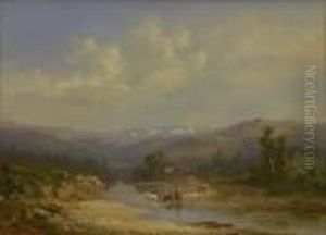 River Scenes With Figures And Cattle