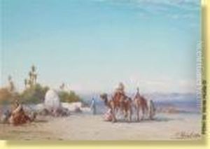 Caravane Arrivant A L'oasis