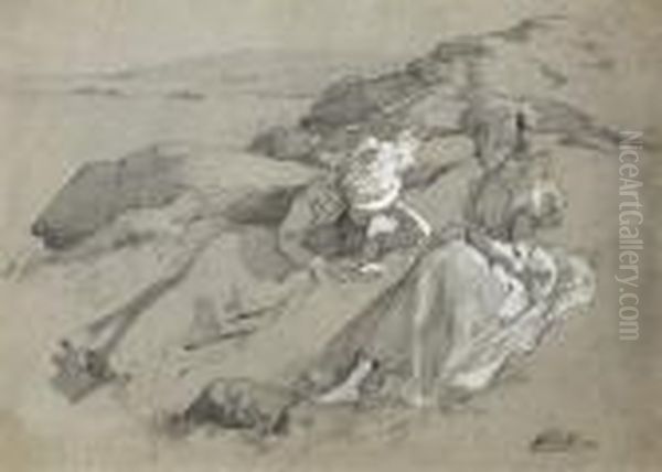 Deux Femmes Lisant Dans Les Dunes - view 1