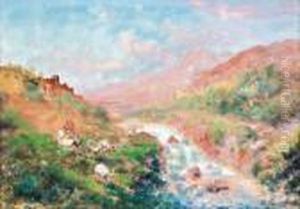 Berger Au Bord D'une Cascade by Paul Pascal