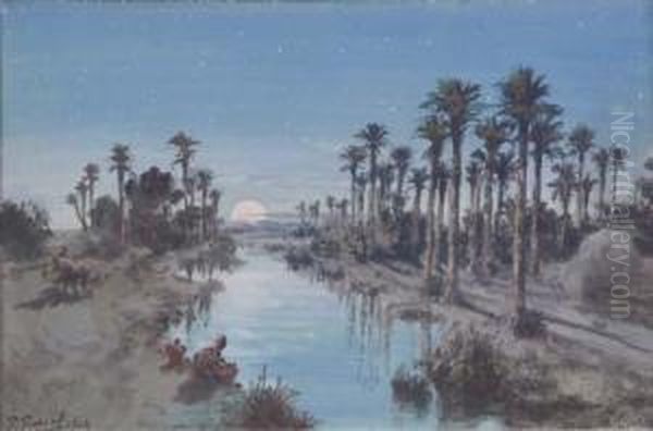 An Oasis At Night - view 1