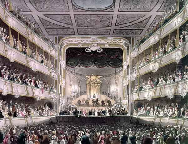 Covent Garden Theatre, 1808, from Ackermanns Microcosm of London engraved by J. Bluck fl.1791-1831 2 - view 1