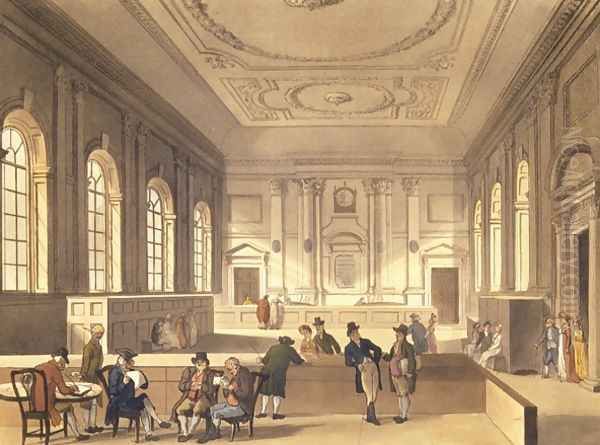Dividend Hall at South Sea House, pub. by R. Ackermann, 1810 - view 1